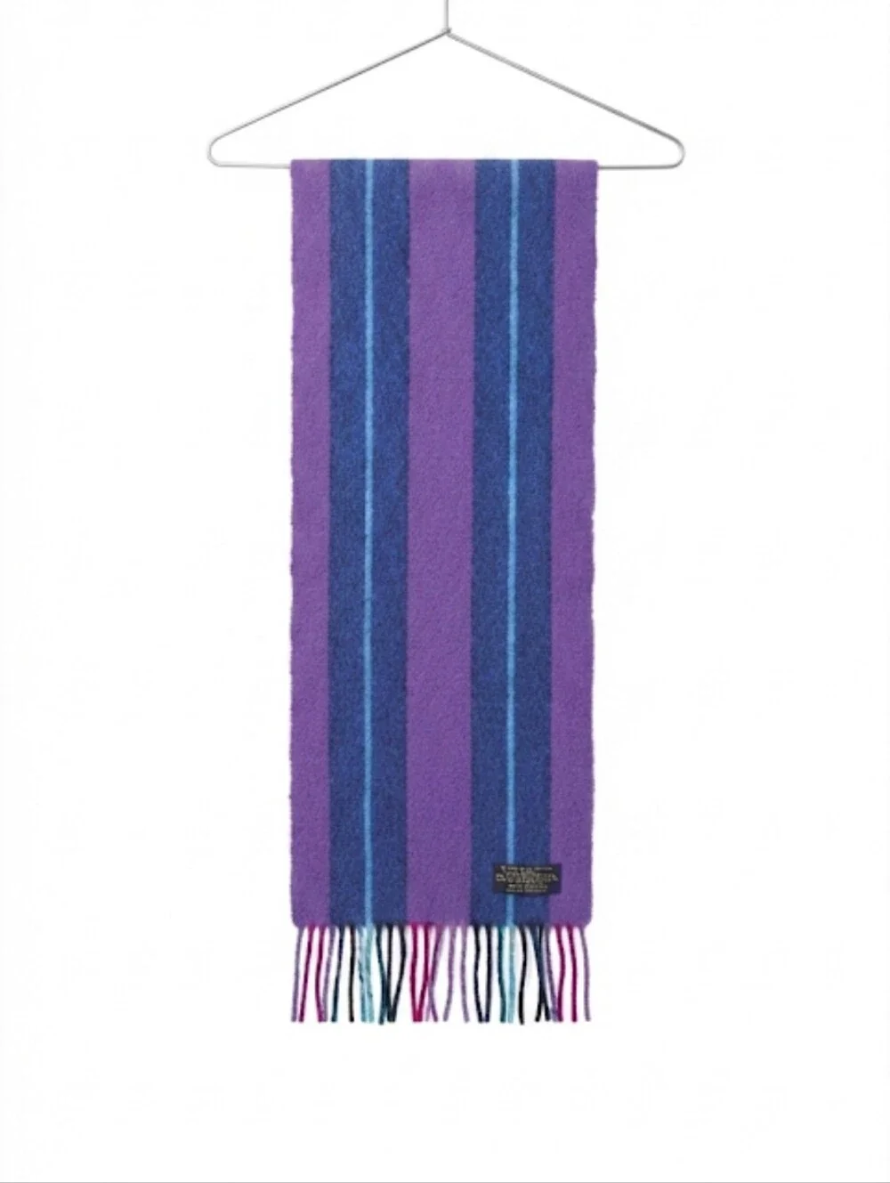 Premium lambs wool/ Classic vertical striped pattern Fringed ends
